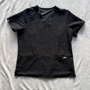 Figs Black Casma Three-Pocket Scrub Top